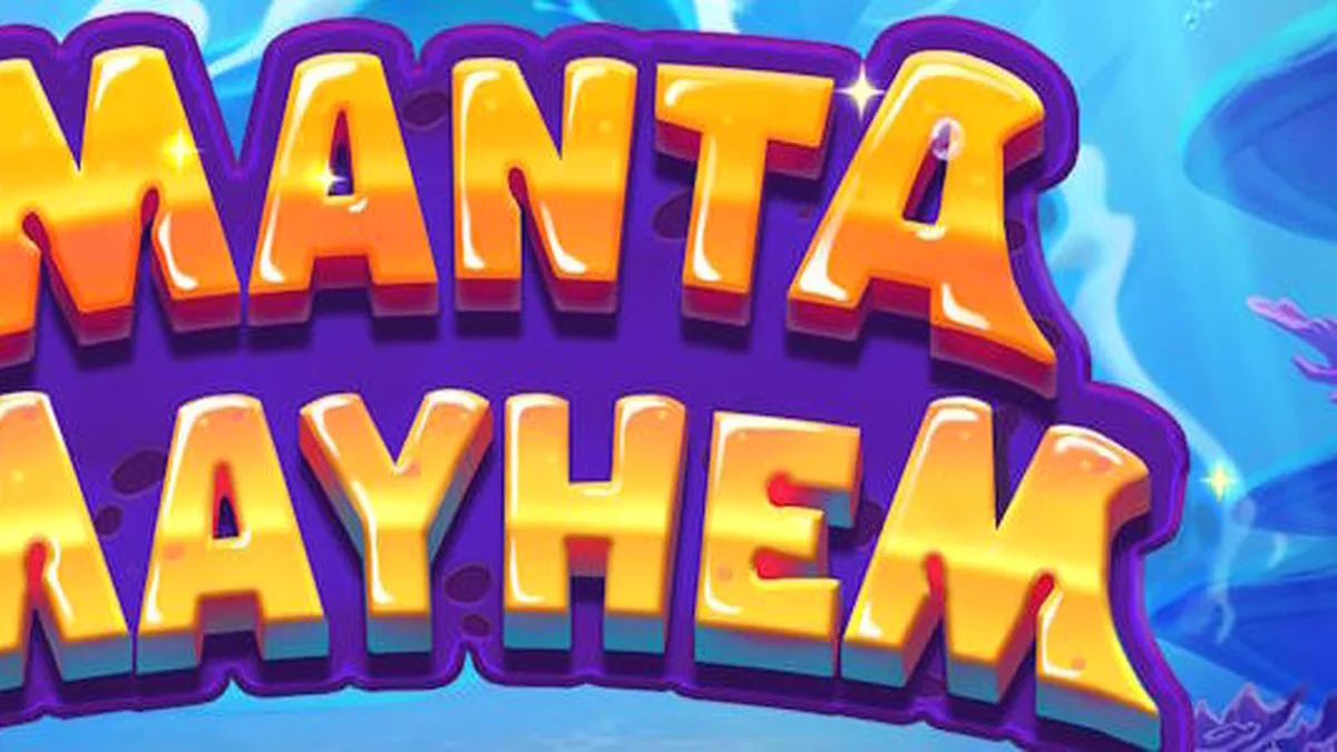 Pemandangan bawah laut yang penuh warna dengan karakter makhluk laut yang lucu dalam Manta Mayhem.